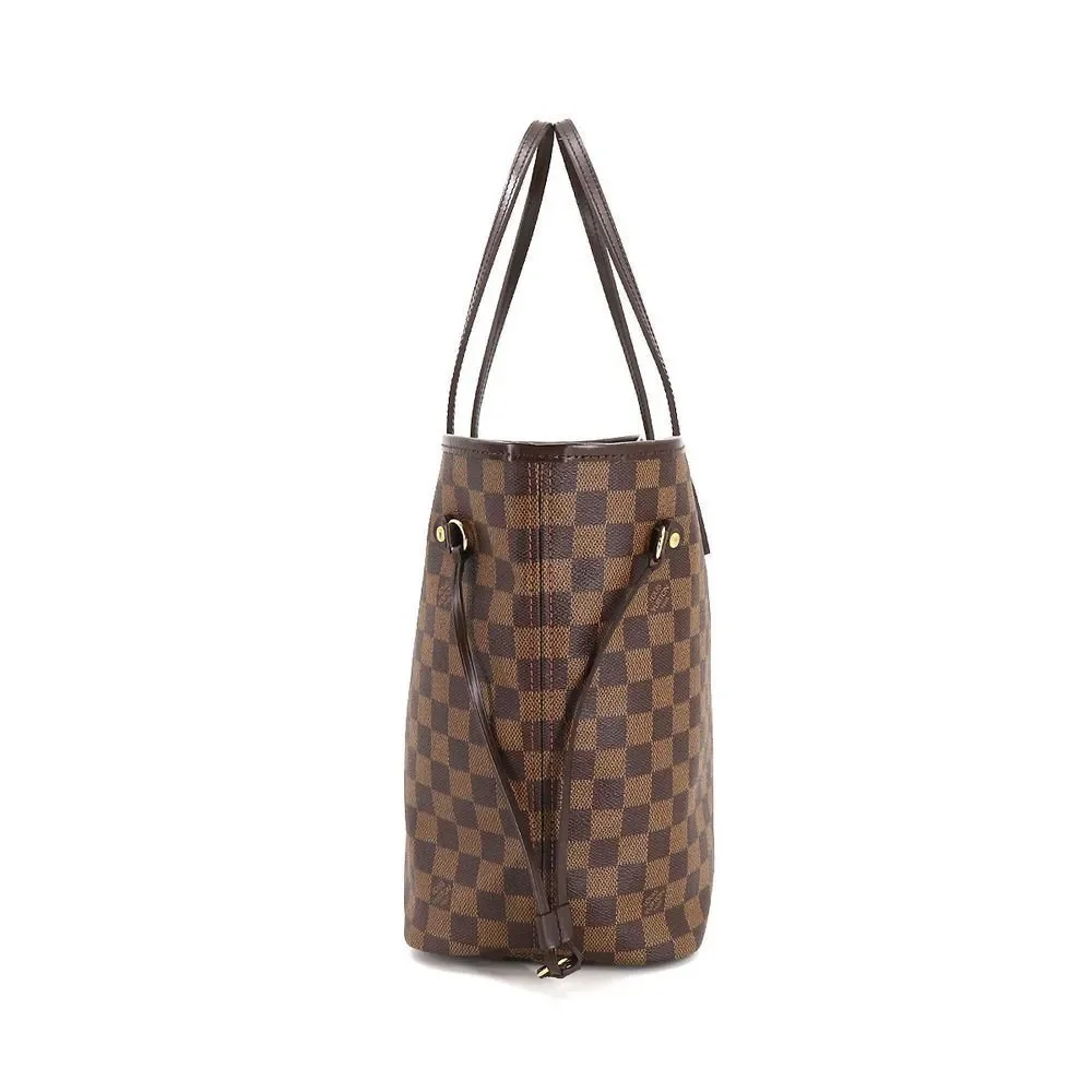 Louis Vuitton Damier Neverfull MM Tote Ebene Cerise Brown Gold Hardware